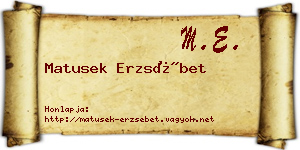 Matusek Erzsébet névjegykártya
